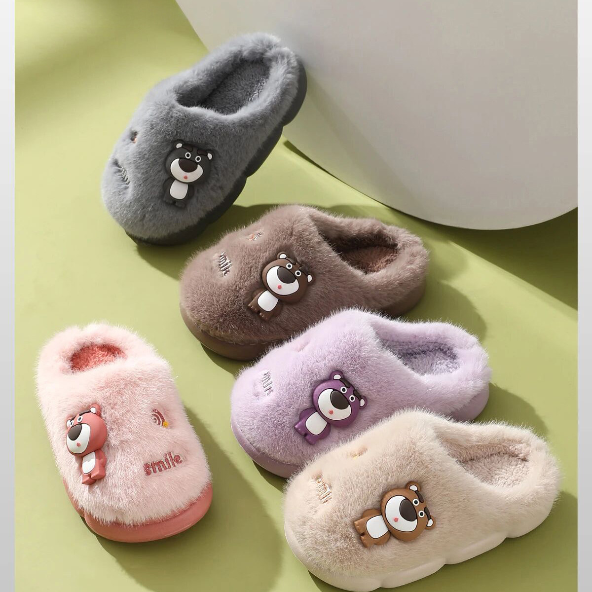 4K-ZYMJ Kids' Cartoon Plush Slippers